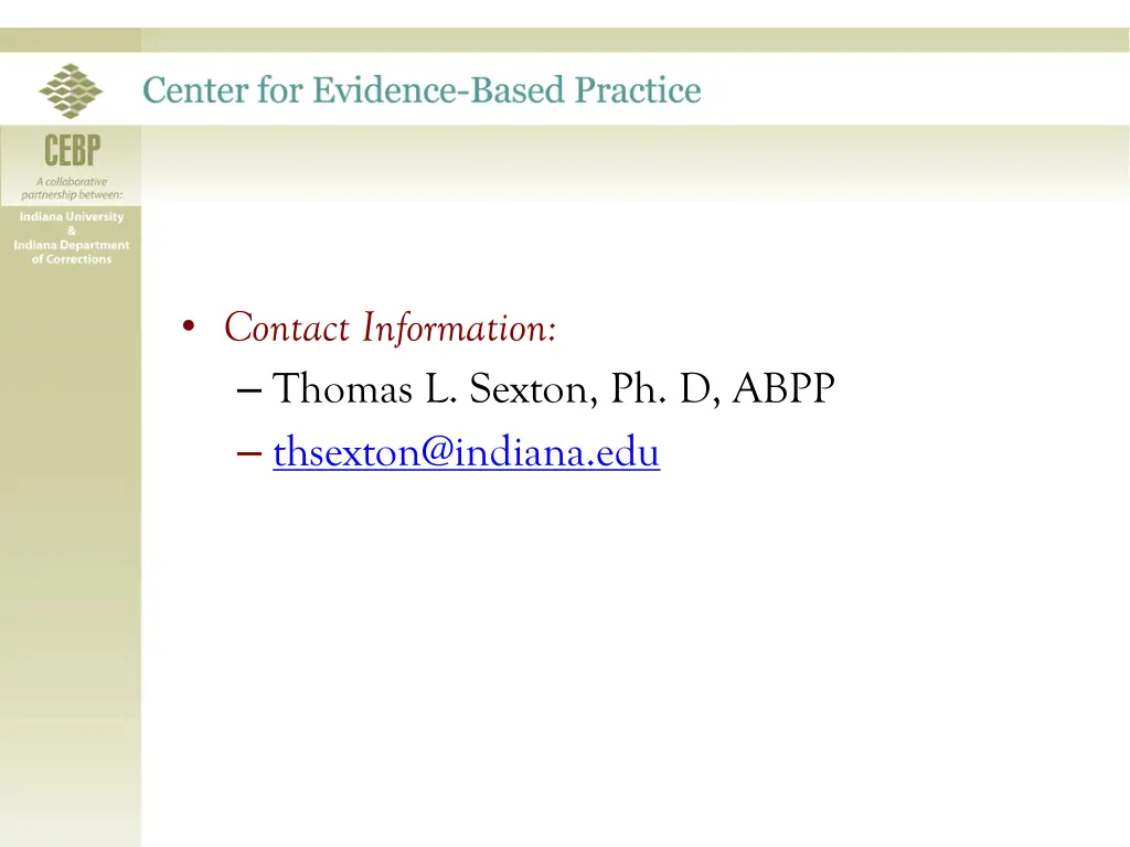 contact information thomas l sexton ph d abpp