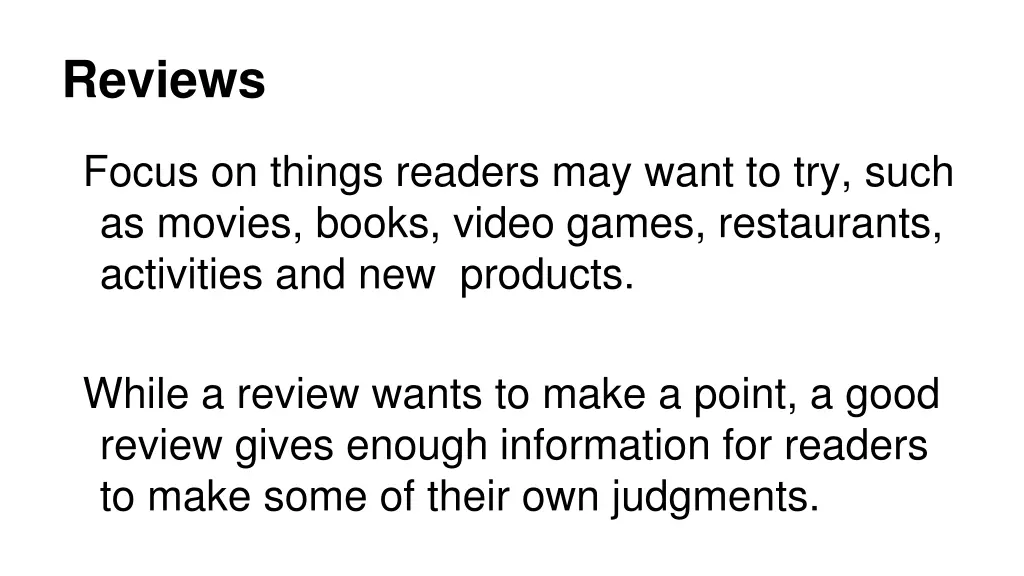 reviews
