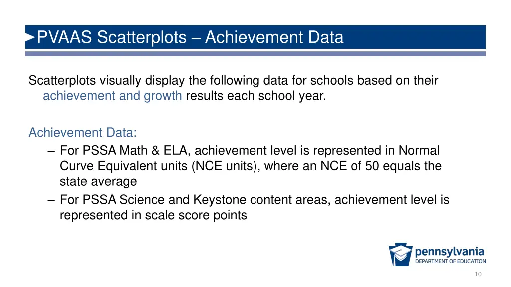 pvaas scatterplots achievement data