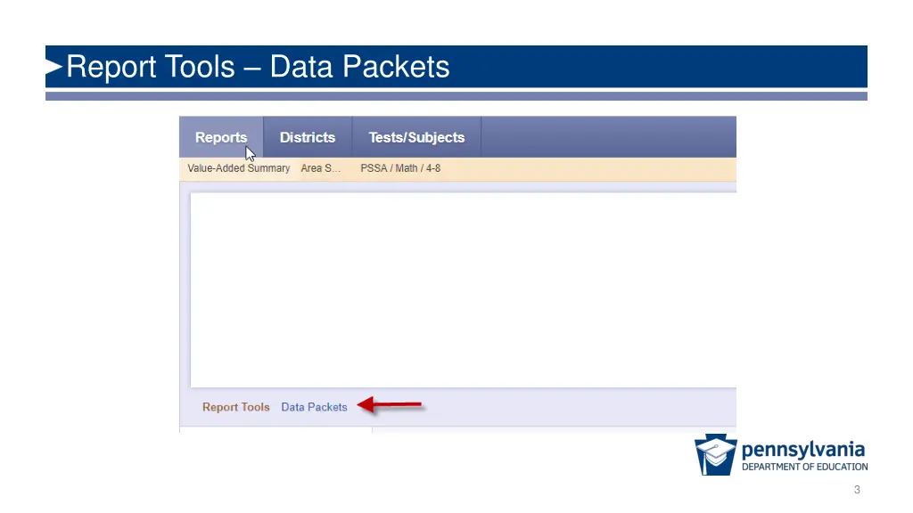 report tools data packets