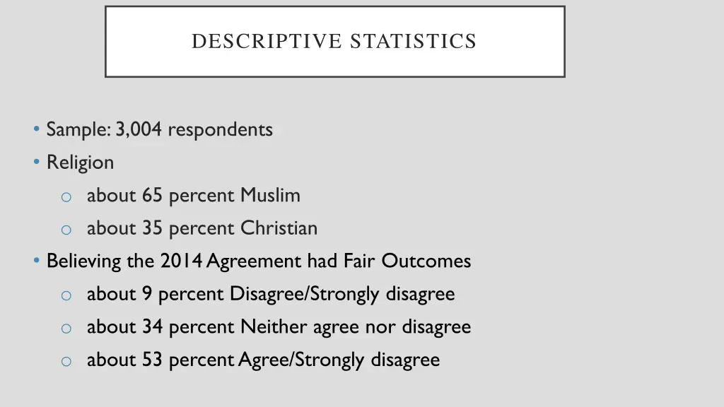 descriptive statistics