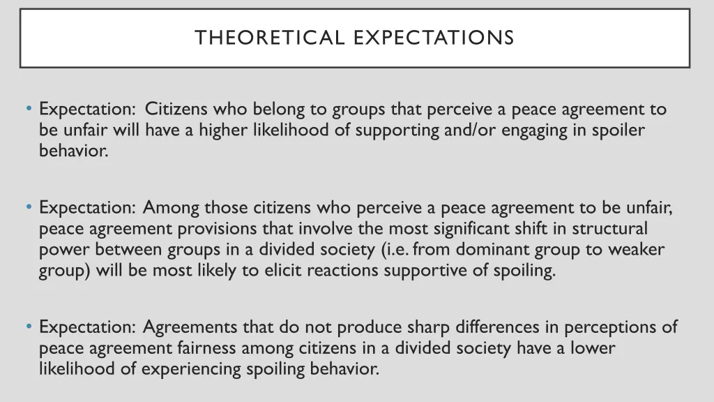 theoretical expectations