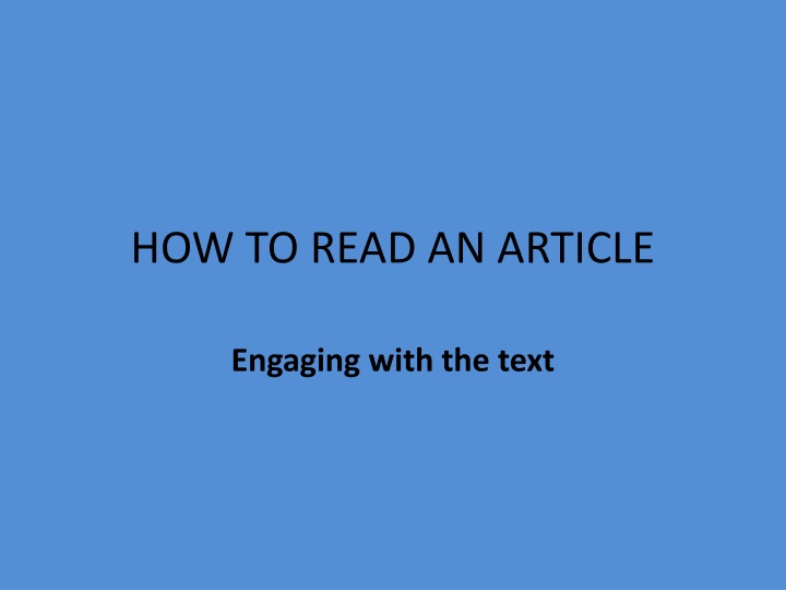 how to read an article