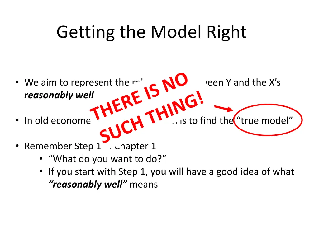 getting the model right 1