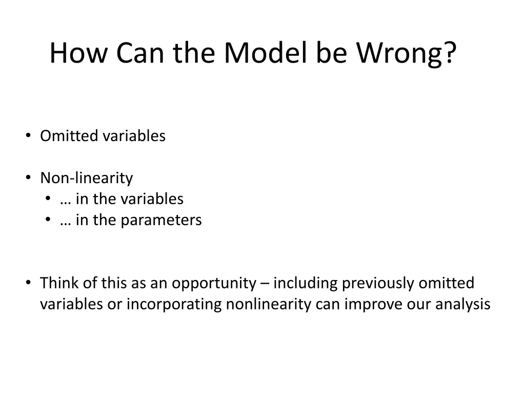 how can the model be wrong