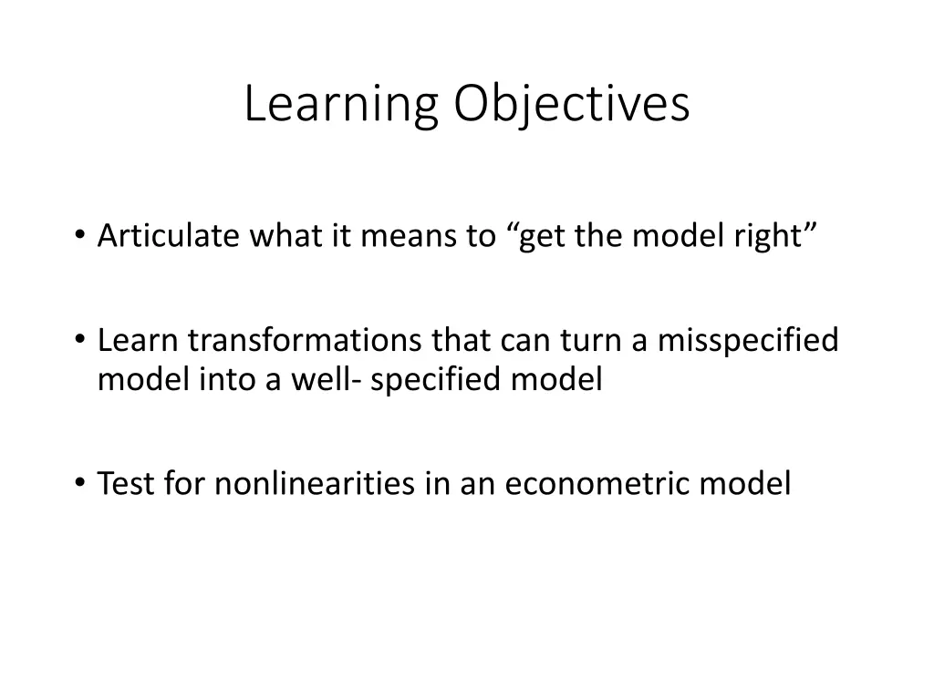 learning objectives