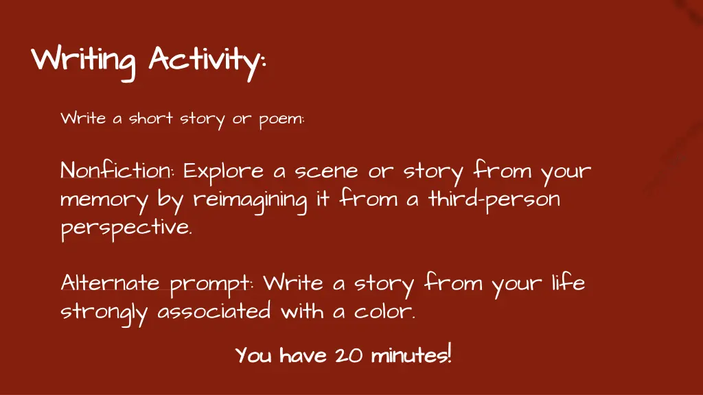 writing activity writing activity