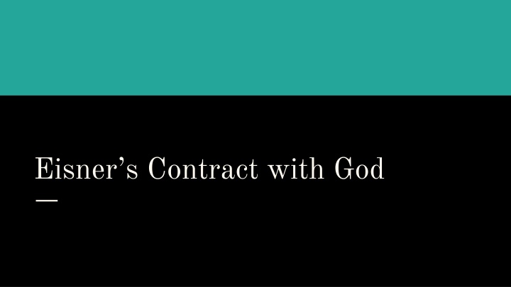 eisner s contract with god