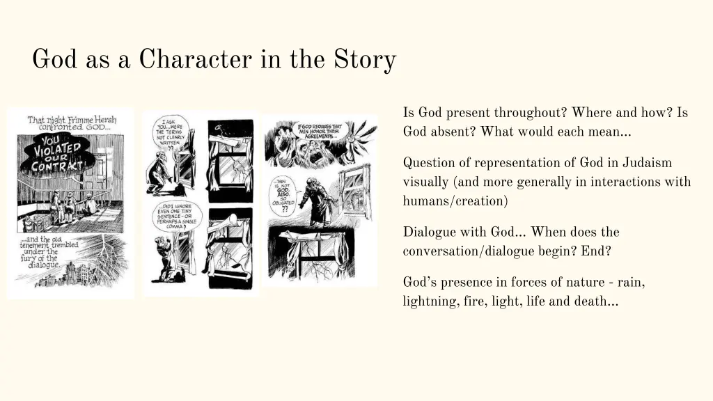god as a character in the story