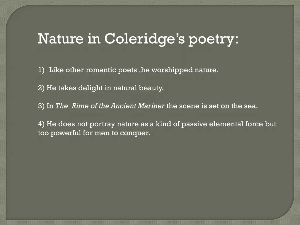 nature in coleridge s poetry