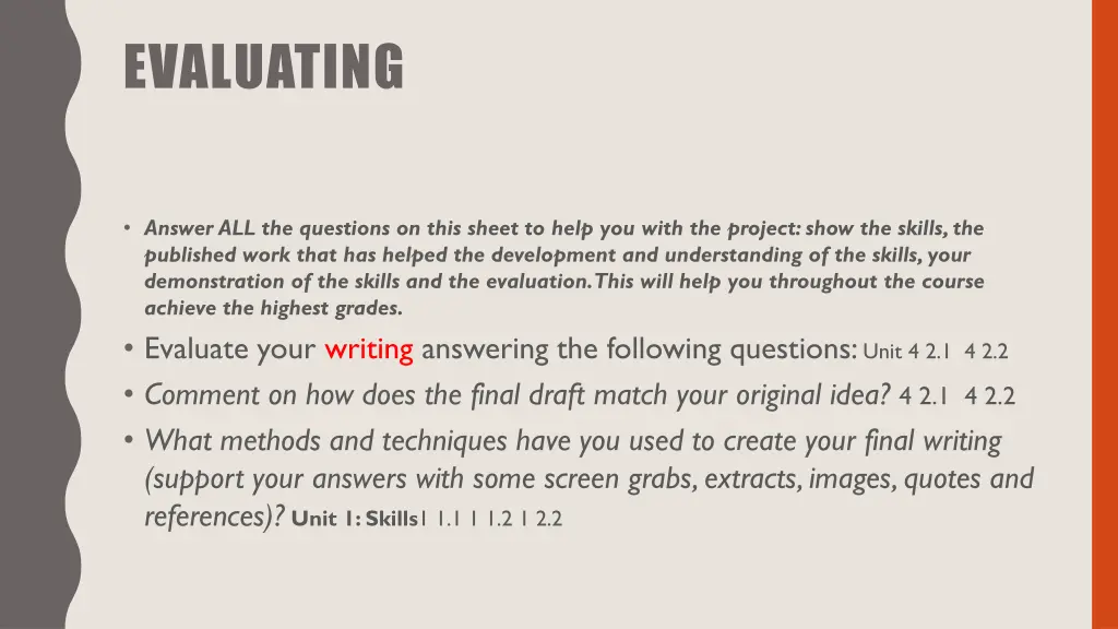 evaluating