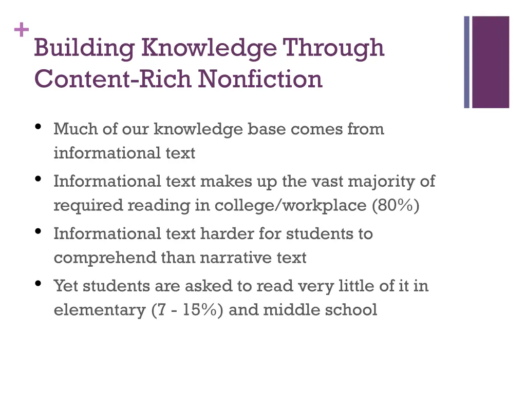 building knowledge through content rich nonfiction