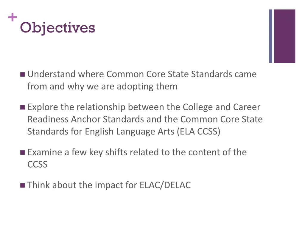 objectives