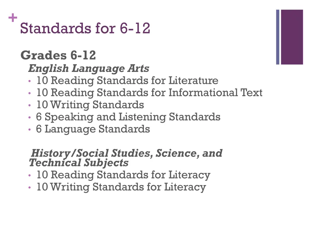 standards for 6 12