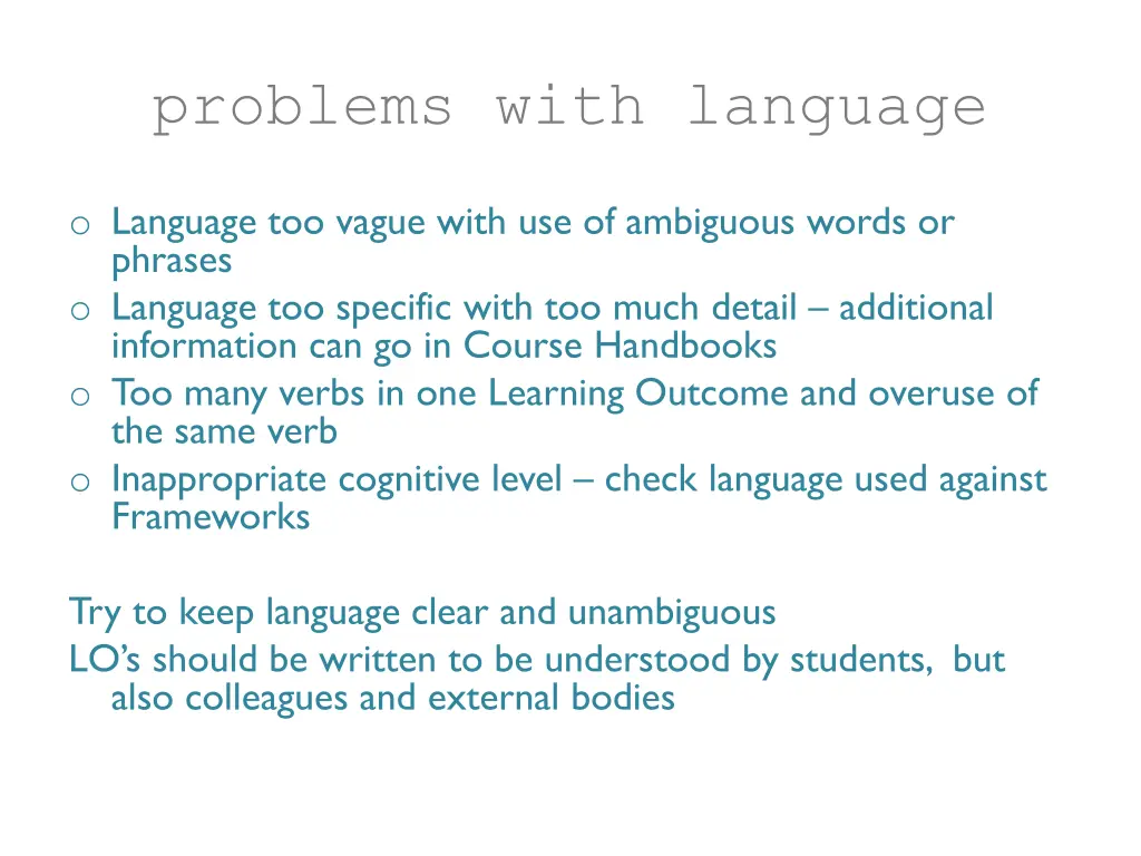 problems with language