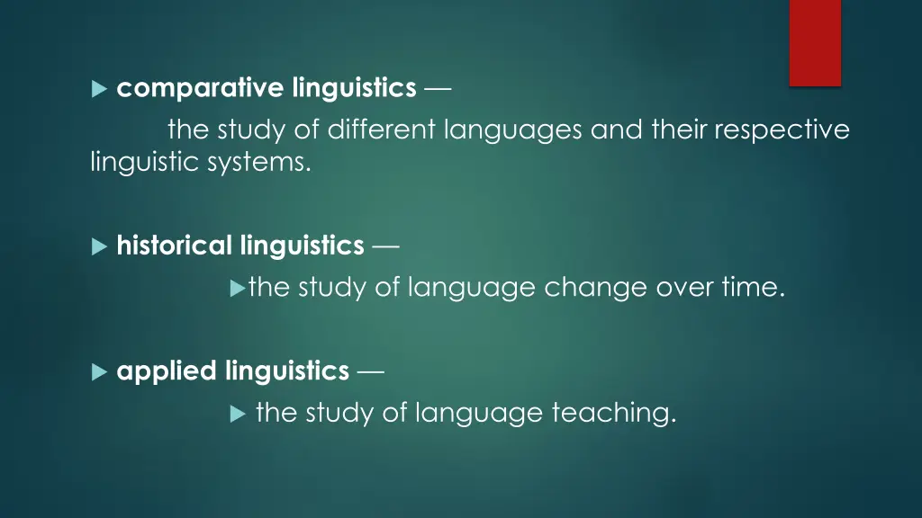 comparative linguistics the study of different