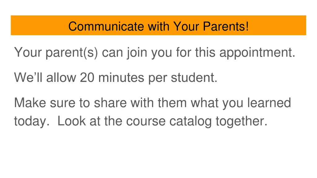communicate with your parents