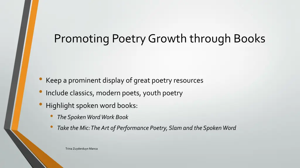 promoting poetry growth through books