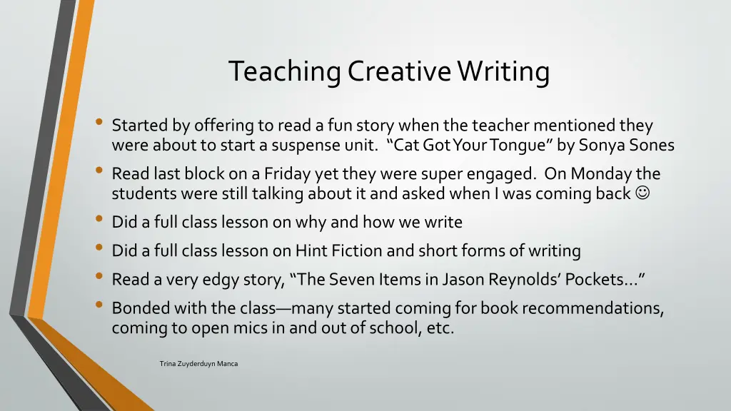 teaching creative writing