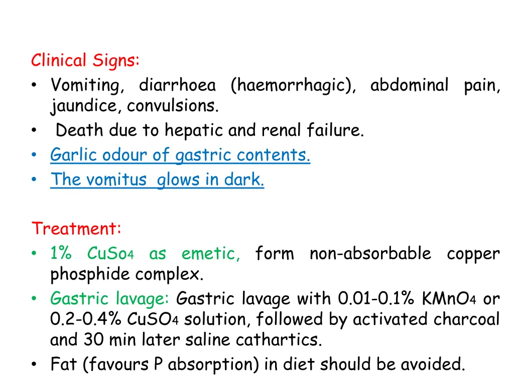 clinical signs vomiting diarrhoea haemorrhagic