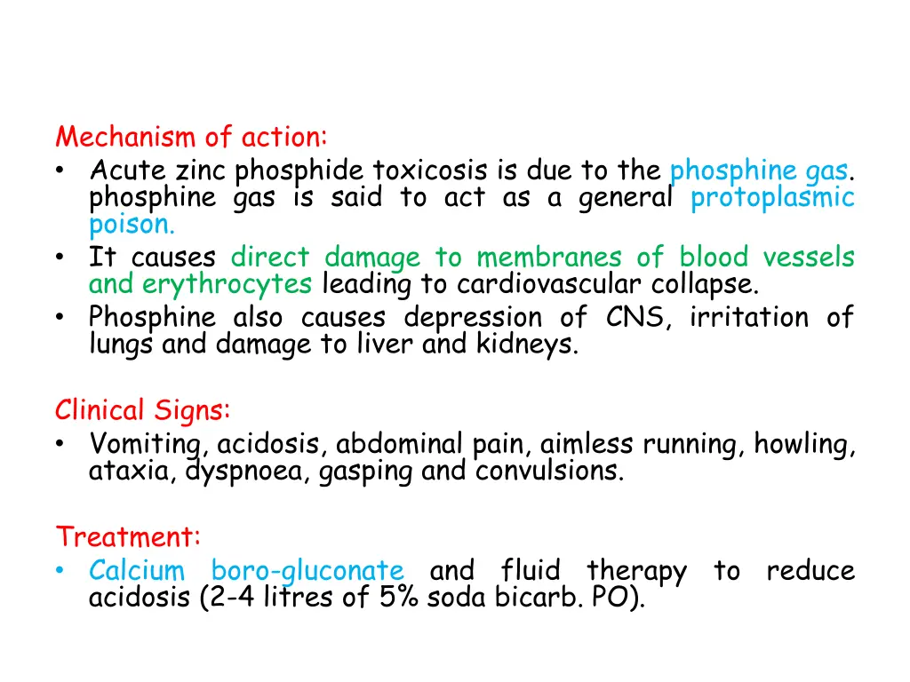 mechanism of action acute zinc phosphide