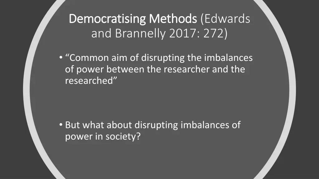 democratising methods democratising methods