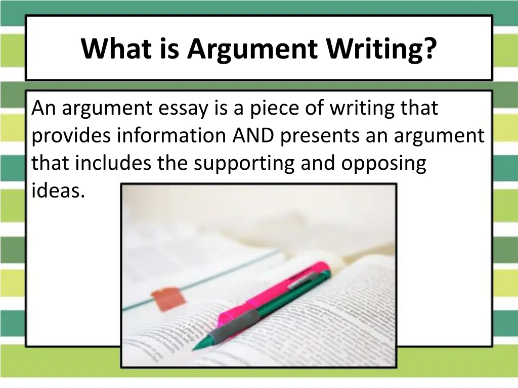 what is argument writing