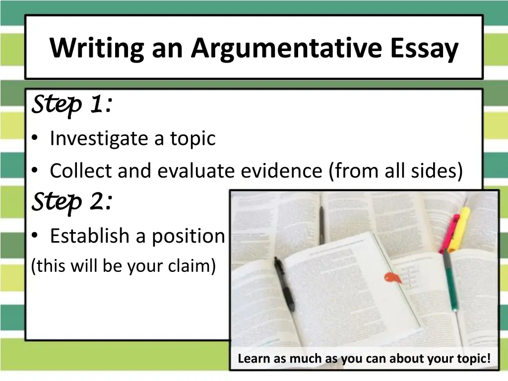 writing an argumentative essay