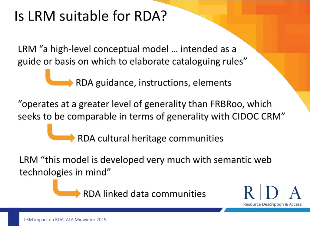 is lrm suitable for rda