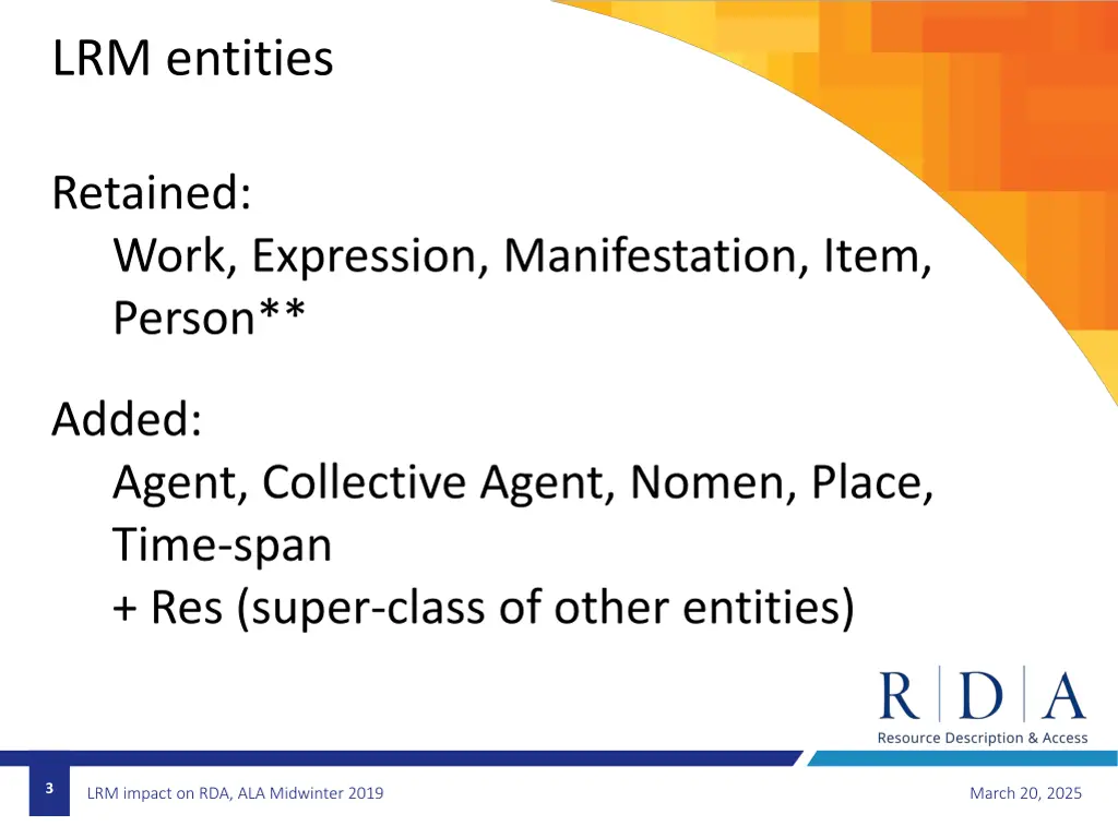 lrm entities