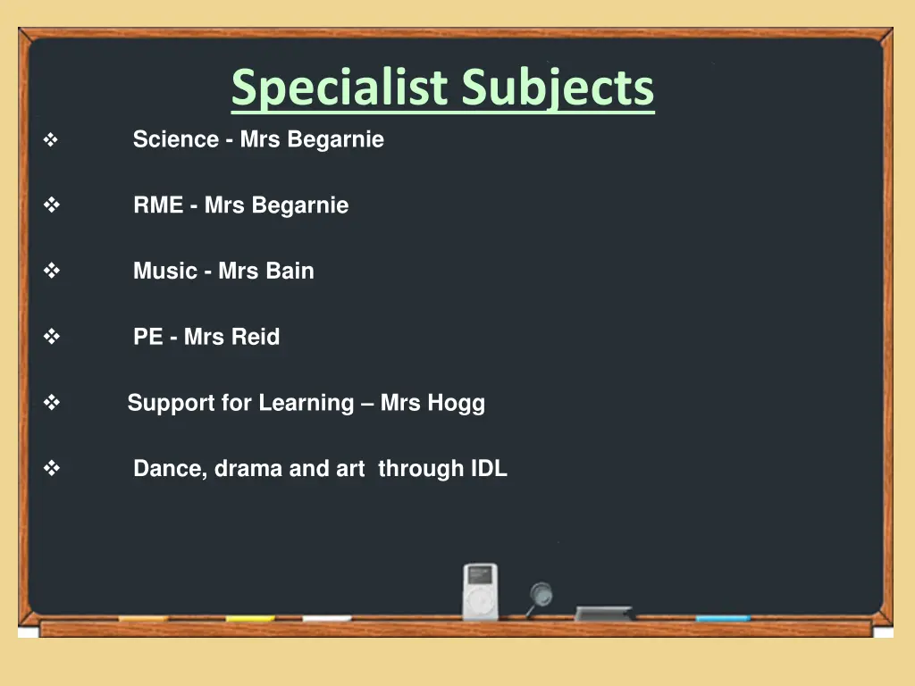 specialist subjects science mrs begarnie
