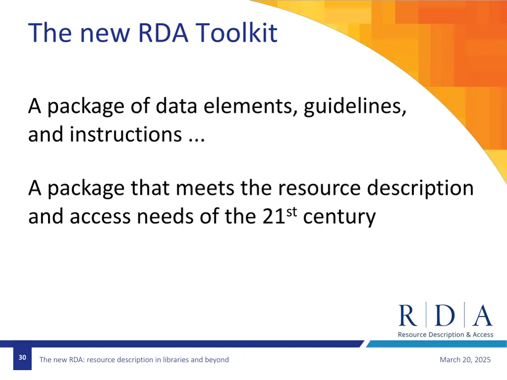 the new rda toolkit