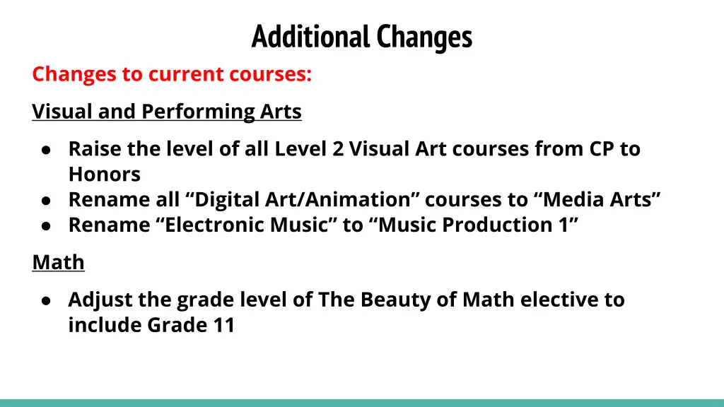 additional changes 1