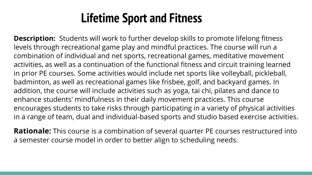 lifetime sport and fitness
