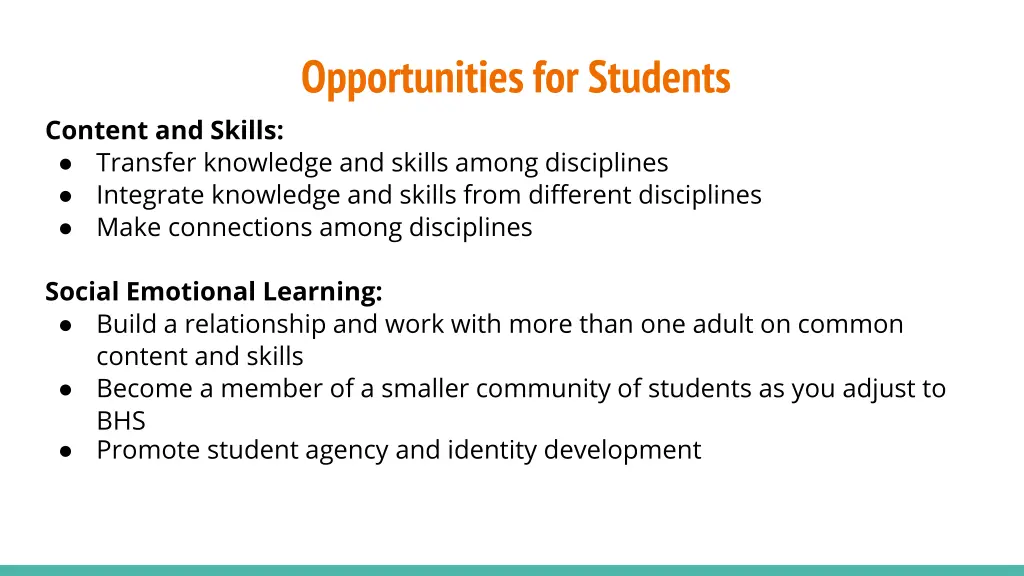 opportunities for students