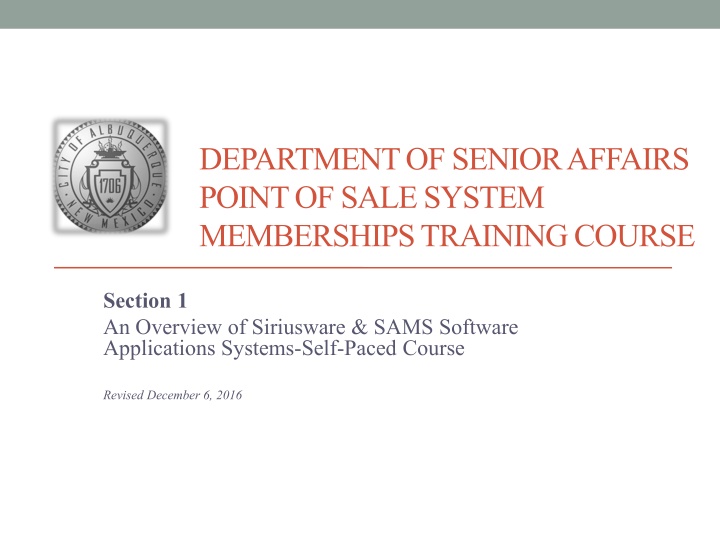 department of senior affairs point of sale system