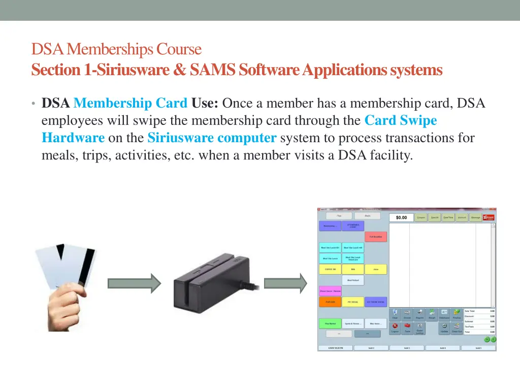 dsa memberships course section 1 siriusware sams 6