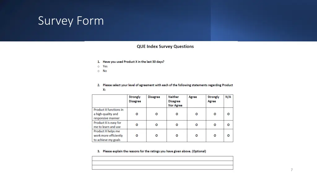 survey form