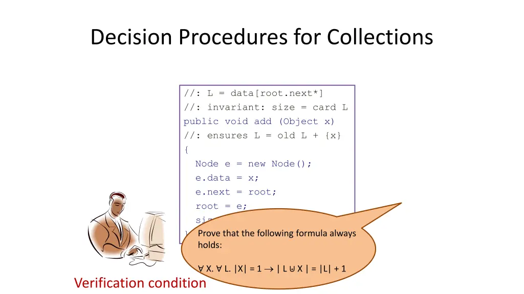 decision procedures for collections