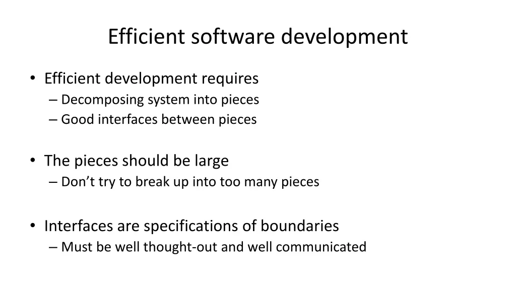 efficient software development