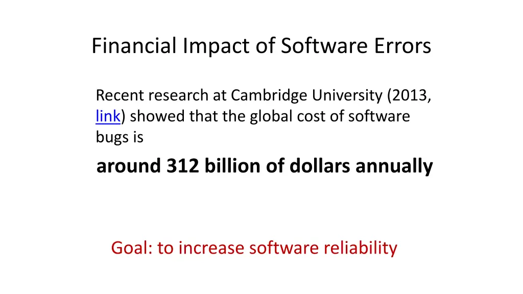 financial impact of software errors