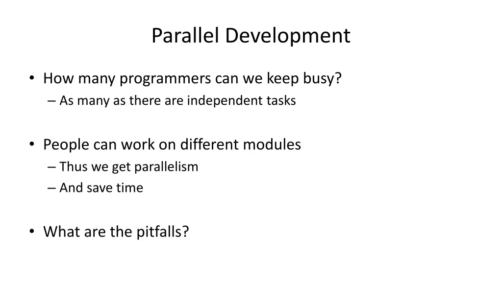 parallel development