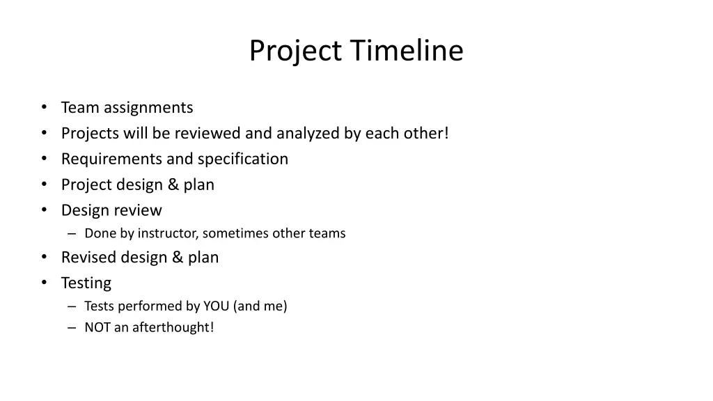 project timeline