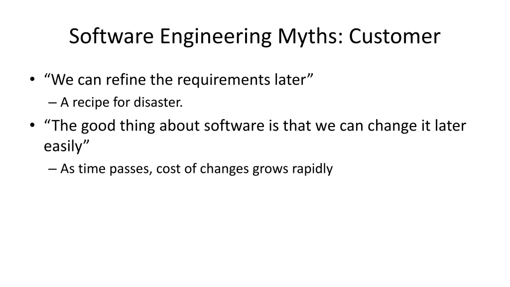 software engineering myths customer