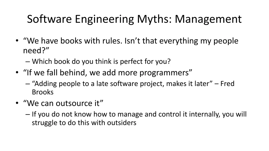 software engineering myths management