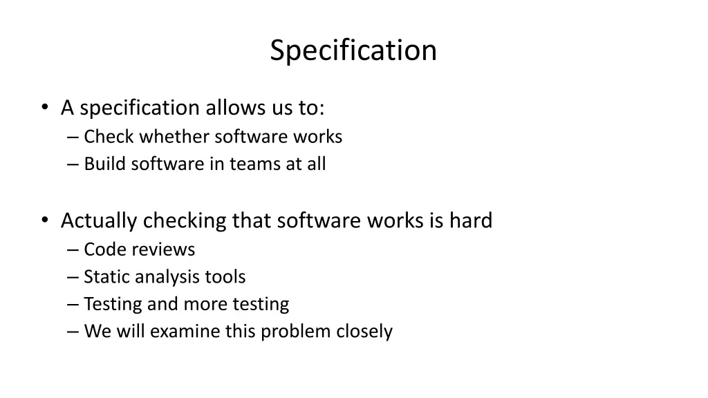 specification