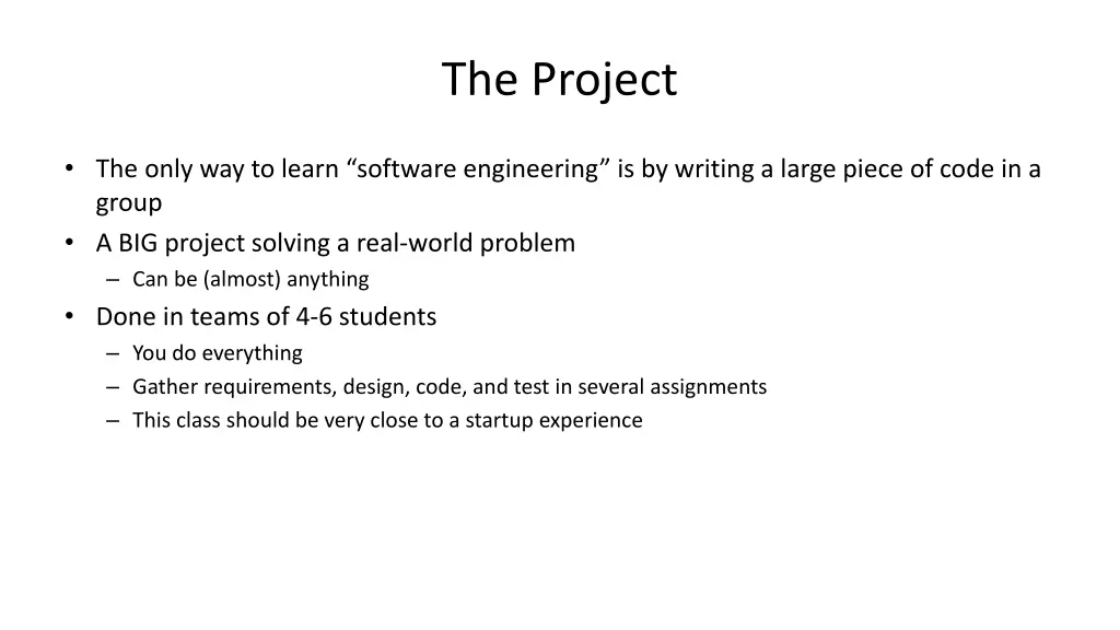 the project