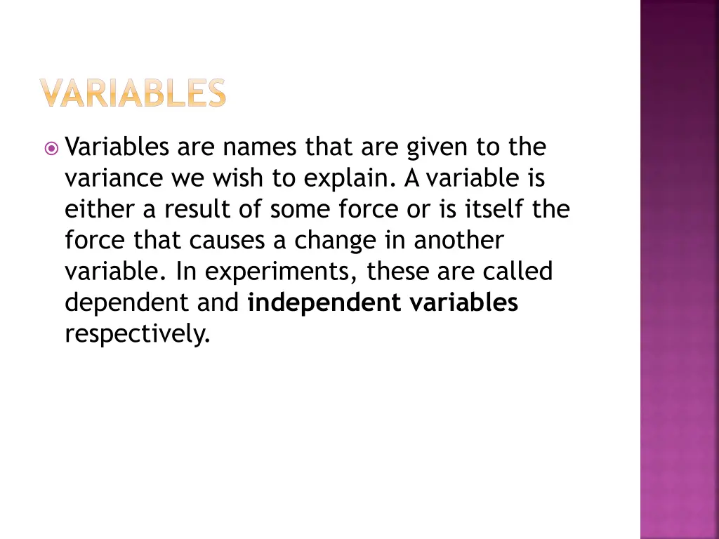 variables