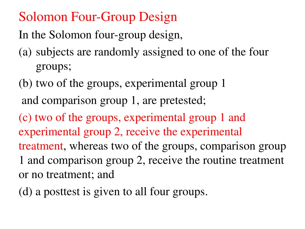 solomon four group design in the solomon four