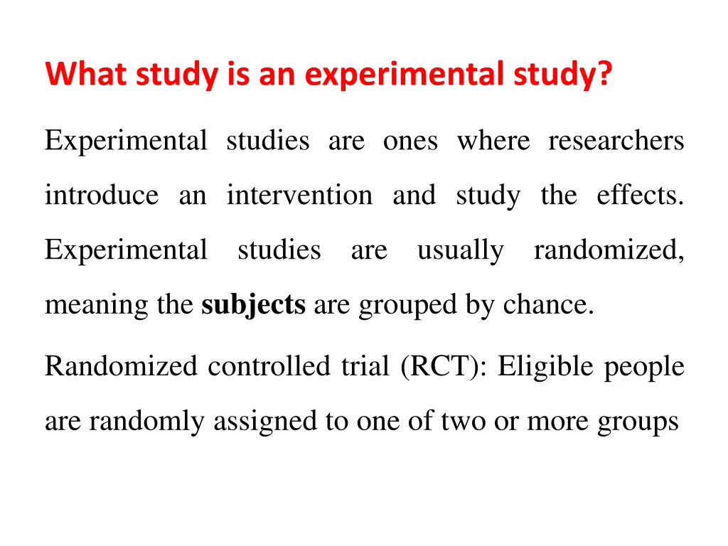 what study is an experimental study